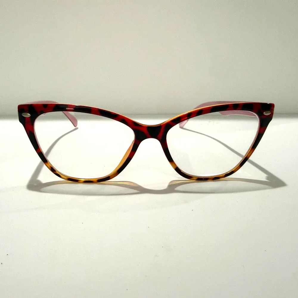 Zenni Cat Eye‎ Eyeglass Frames Tortoiseshell Pink Arms No Lenses